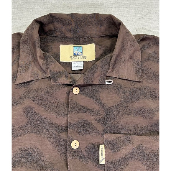 Vintage COCONUT‎ PIER Men's Medium Hawaiian Shirt Loop Collar Aloha Camp Top - Picture 8 of 8